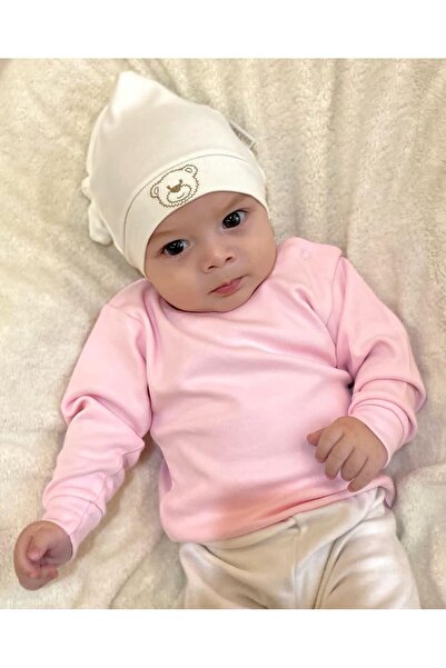 Meriç bebe Unisex Crew Neck Shoulder Snap Detailed 100% Cotton Baby & Kids Se...