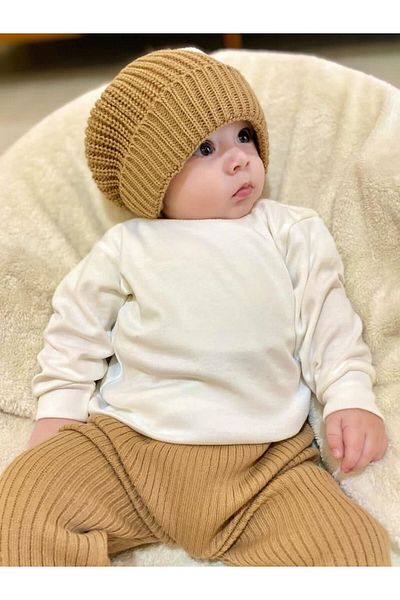 Meriç bebe Unisex Crew Neck Shoulder Snap Detailed 100% Cotton Baby & Kids Seasonal Bodysuit