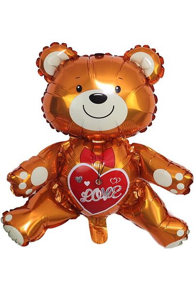 kidspartim Love Written Teddy Bear Cute Teddy Bear 3D Foil Balloon 65 cm