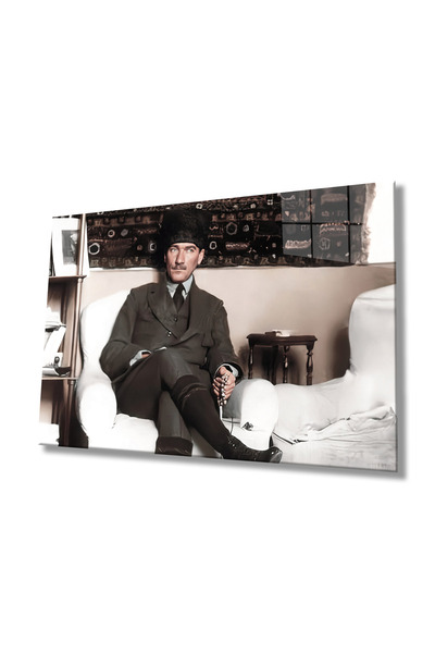 Rosyvien Portretul Ataturk cu costum din sticlă, Mustafa Kemal, decor de pere...
