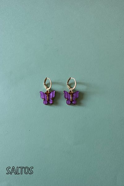 Saltos Pink Butterfly Gold Earring Birthday Gift Earrings for Lover Earrings Butterfly Women's Gold Earrings Gift
