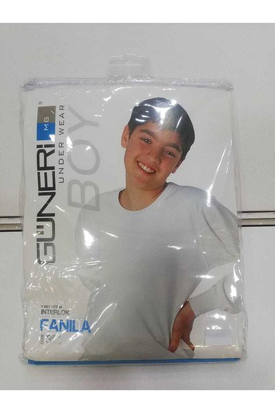 güneri Boy's Interlock 100% Cotton Long Sleeve Cold-Proof Top Underwear