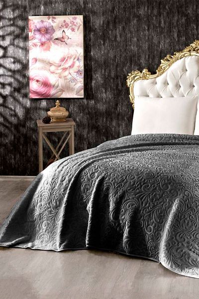 MİNK Mink Daisy 516 Anthracite - Double Blanket 220*240 cm