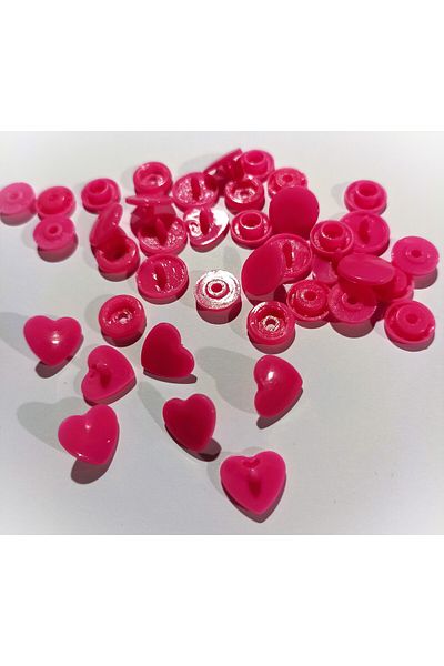 Celines Wonders 10 Pieces Pink Plastic Snaps - Quality Guaranteed, T5=12.5 mm Heart Snaps