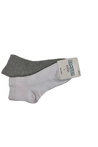 Bamuta Kabarta Quarter Cone Booties Socks 2 Pack Gray White