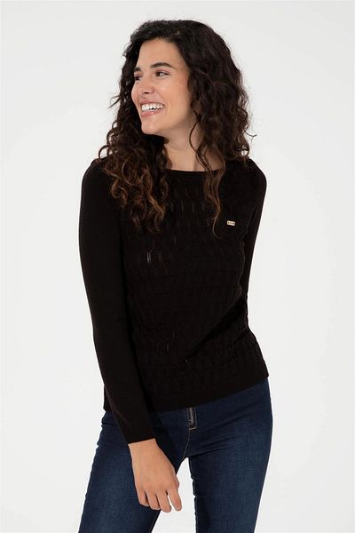 U.S. Polo Assn. Pulover negru de damă 