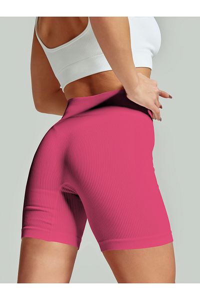 MİSTİRİK Dublin Model Corduroy Σορτς Biker Cycling Σορτς Άνευ ραφής Μοντέλο Σορτς Αθλητικά Σορτς Şekerpembe Χρώμα