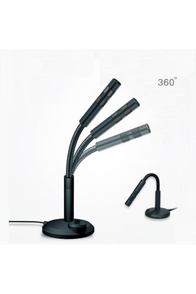 nelerbulurum التوصيل والتشغيل، ميكروفون كمبيوتر USB يدور 360 درجة مع ميزة إلغاء الضوضاء