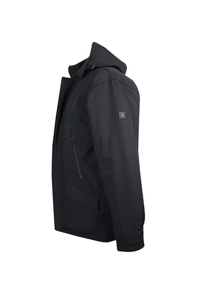 marufshop Men's Large Size Oversize Thick Winter Padded Waterproof Softshell Jacket Black