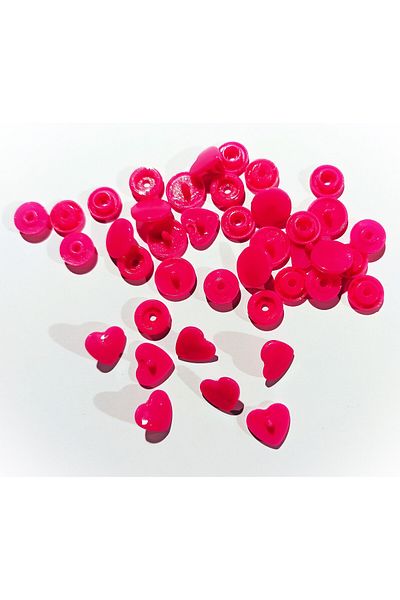 Celines Wonders 10 Pieces Pink Plastic Snaps - Quality Guaranteed, T5=12.5 mm Heart Snaps