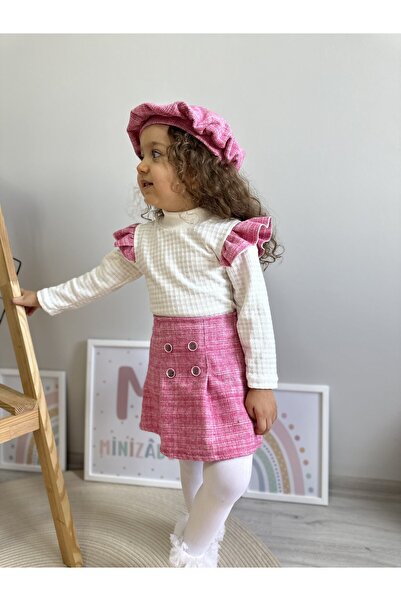 Minizade Oduncu Etekli %100 Pamuk Kumaş Badili Şapkalı Kışlık Kız Bebek Üçlü ...