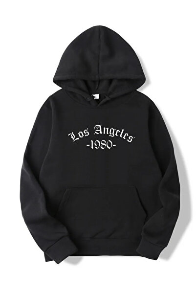 Ars Unisex Los Angeles Baskılı Kapşonlu Sweatshirt