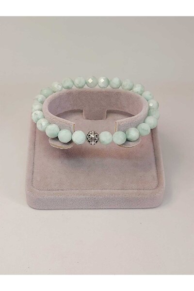 Yasamtohumu Larimar kamen, faset kroj 8mm unisex narukvica (42535-jedna)