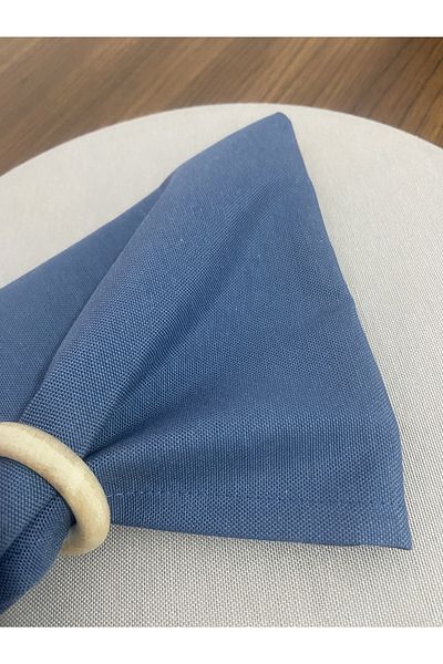 Zeren Home Set de 6 șervețele de servire din material textil fără griji, albastru indigo