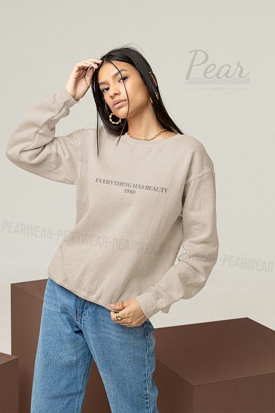 Pear Wear 1980 Γυναικεία φούτερ με 3 νήματα με στάμπα