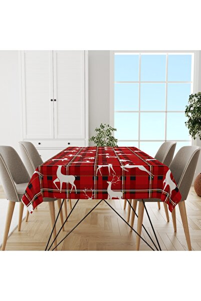 Şen Dekorasyon Karirano i jelen Nova godina Stolnjak