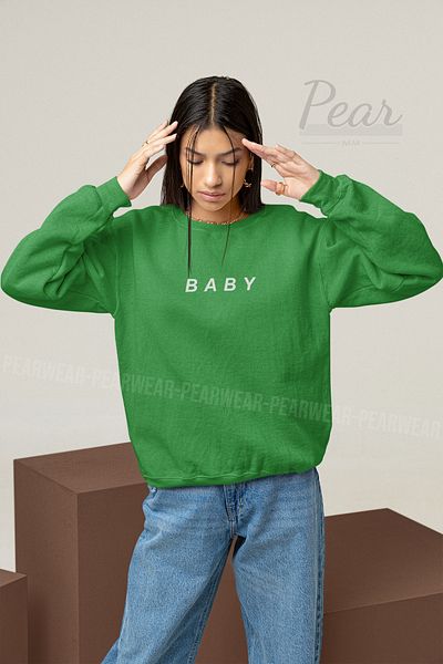 Pear Wear Γυναικείο φούτερ με στάμπα Baby με 3 κλωστές υπερμεγέθη