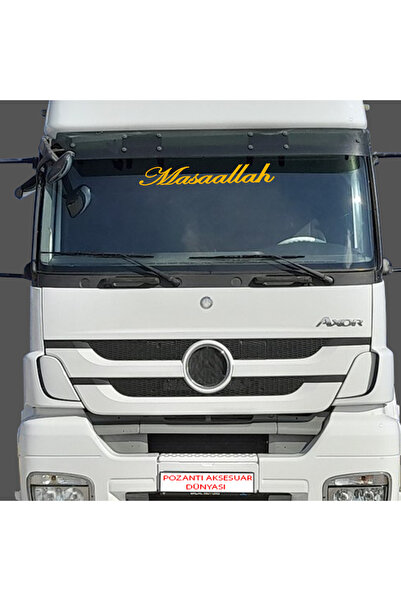 pozantiaksesuardunyasi Fosforlu Maşaallah Yazısı Sticker Folyo Etiket Yapıştırma Traktör Kamton Tır Aksesuarları