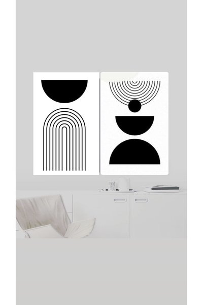 tualya Abstract Pattern Decorative 2-Piece Canvas Painting