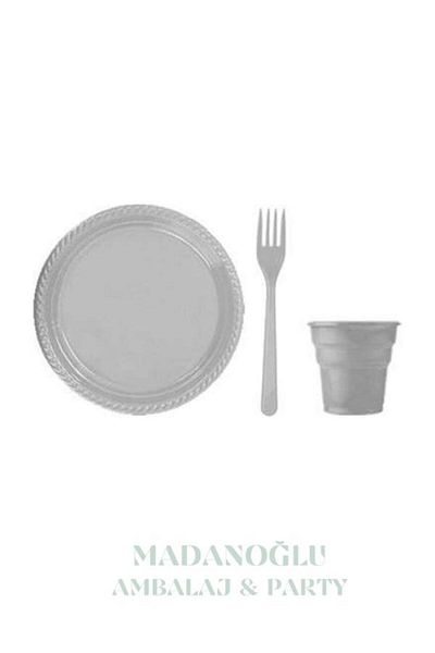 Roll-Up Colorful Luxury Plate Cup Fork Set for 25