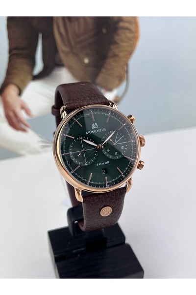 Momentus DERİ KAYIŞLI ERKEK KOL SAATİ 5 ATM SU GEÇİRMEZ 3 YIL GARANTİLİ