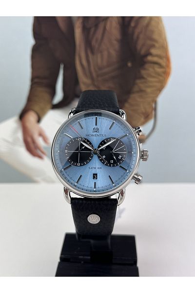 Momentus LEATHER STRAP MEN'S WRISTWATCH 5 ATM WATERPROOF