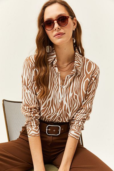 Olalook Női Mink Zebra mintás viszkóz ing GML-19000670
