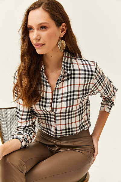 Olalook Dámská černá červená kostkovaná Belmando tkaná košile GML-19001165