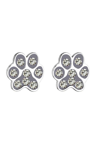 ELLI Ohrringe Pfote Tier Hund Kristal 925 Gümüş