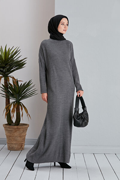 MODAMÜNASİP Μισό Πλεκτό Φόρεμα Ψαράδικο