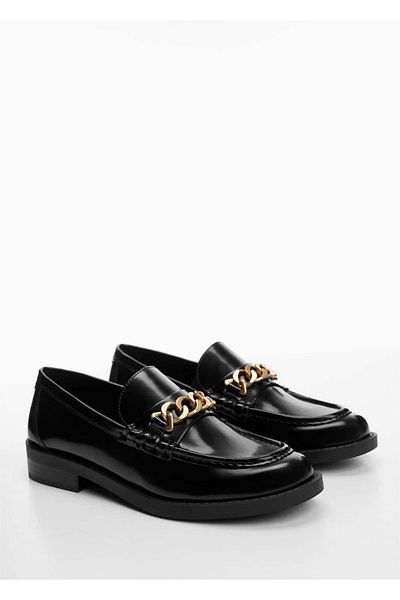 MANGO Woman Pantofi Loafer cu lanț
