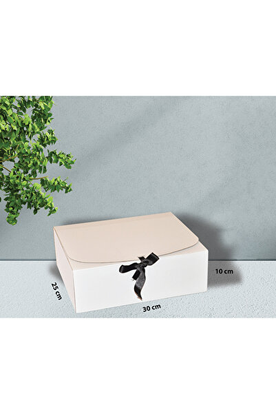 BAŞAK 5' Li Beyaz Hediye Kutusu Kurdeleli