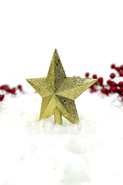 Huzur Party Store Γυαλιστερή χρυσή κίτρινη παγιέτα - 15x14 εκ. Χρυσό χρώμα Glitter Πρωτοχρονιάτικο Πεύκο