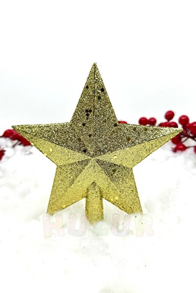 Huzur Party Store Γυαλιστερή χρυσή κίτρινη παγιέτα - 15x14 εκ. Χρυσό χρώμα Glitter Πρωτοχρονιάτικο Πεύκο