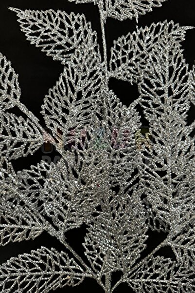 Huzur Party Store Ασημί λάμψη τεχνητό λουλούδι 85 εκ. Γκρι ασημί παγιέτα με πολλά πέταλα, λαμπερό χριστουγεννιάτικο διακοσμητικό λουλούδι