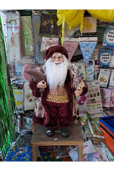 Genel Markalar Bordo Noel Baba Figür, 70 cm, Şık ve Sıcak Yılbaşı Dekoru