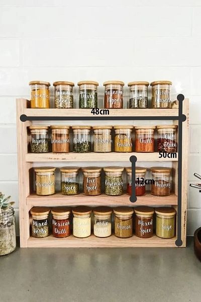 edcoy toptan Wooden Design Spice Rack Decorative Kitchen Shelf ED98