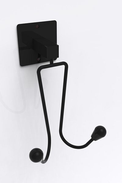 KARTEYA Adhesive 2 Hooks Towel Cloth Hanger Multi-Purpose Bathroom Kitchen Hanger