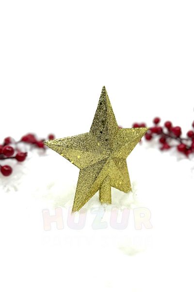Huzur Party Store Γυαλιστερή χρυσή κίτρινη παγιέτα - 15x14 εκ. Χρυσό χρώμα Glitter Πρωτοχρονιάτικο Πεύκο