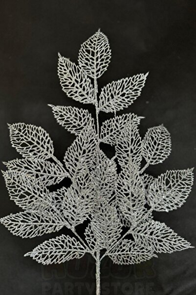 Huzur Party Store Ασημί λάμψη τεχνητό λουλούδι 85 εκ. Γκρι ασημί παγιέτα με πολλά πέταλα, λαμπερό χριστουγεννιάτικο διακοσμητικό λουλούδι