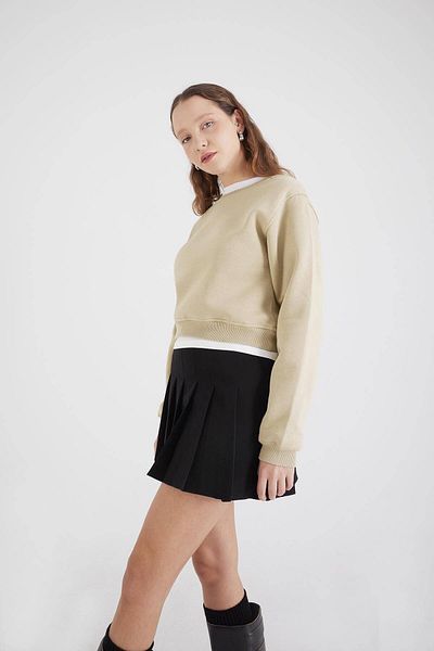 Addax Φούτερ Crew Neck Raised Crop S10521-W4