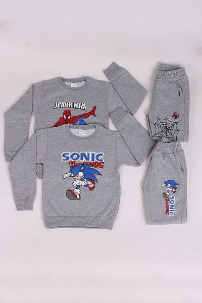 COSBA kids wear Σετ φόρμας 2 τεμαχίων για αγόρια με στάμπα Sonic and Spiderman