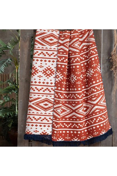 Sarev Ethno Tan Double Cotton Blanket 200*220 cm