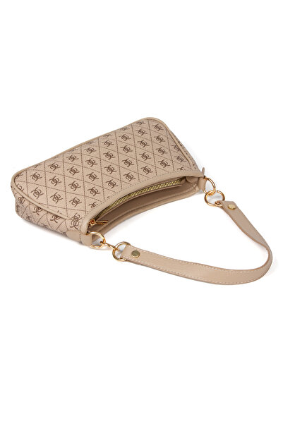 Newish Women's Patterned Cross Hand and Shoulder Baguette Patterned Anti-Theft Rfid Wallet and Card Holder