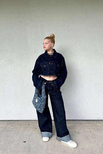 Bases Γυναικείο Navy Blue Baggy Jean