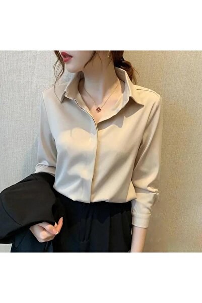 atn store Boby Silk - %100 Ipek Kadın Gömlek - Tam Kalıp Pensli