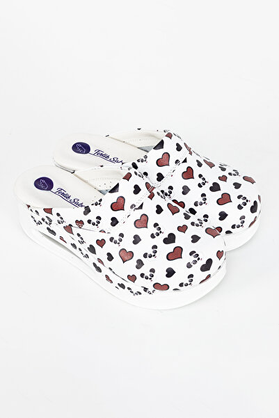 TERLİKSABO Panda Kalpli Havalı Taban Sabo Terlik