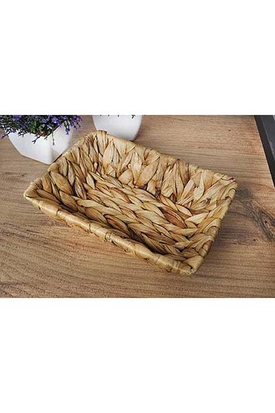 ELZEY HOME سلة خبز سميكة مضفرة من الخوص مقاس 25x18 سم طبيعية