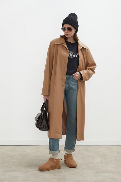 Manuka SKÓRZany trencz HAILEY CAMEL