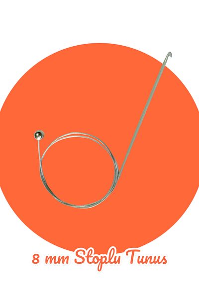 Masal Örgü Evi 80 cm Tunisian Skewer with Stopped Steel Wire Fishing Line